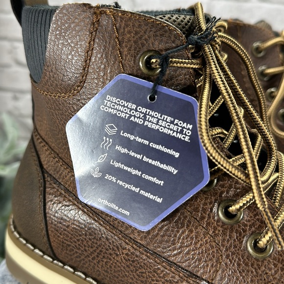 Sonoma Ethann Cognac Faux Leather Lace-Up Fashion Stitch Boots Men’s 8M🌟NWT🌟 - Picture 9 of 13